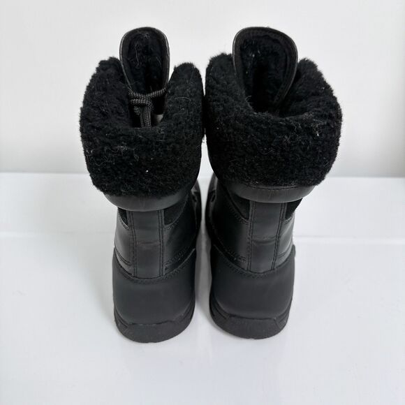 UGG Boots Kids Size 6 Black Leather Butte II CWR Waterproof Snow Water Winter - Picture 8 of 9
